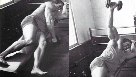 Arnold Schwarzenegger utfører øvelsen